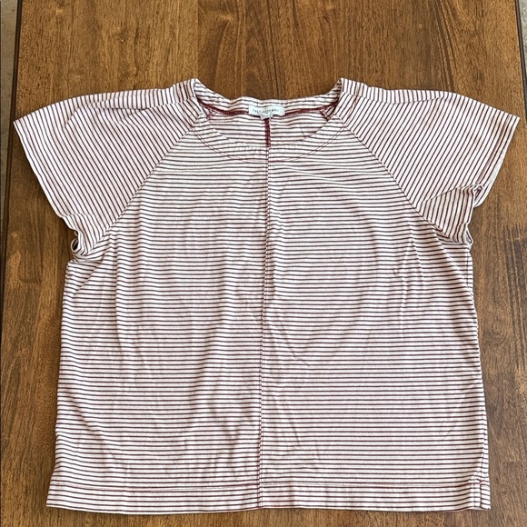 Free Assembly Tops - Casual Striped Women's Blouse - Red and White